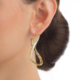 The Sway Polka Dot Yellow Gold Maxi Hoops