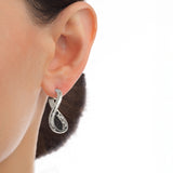 The Sway Polka Dot White Gold Midi Hoops