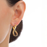 The Sway Polka Dot Yellow Gold Midi Hoops