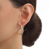 The Sway Polka Dot Yellow Gold Midi Hoops