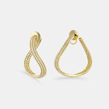 The Sway Polka Dot Yellow Gold Midi Hoops