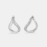The Sway Pavé White Gold Mini Hoops