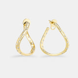 The Sway Polka Dot Yellow Gold Midi Hoops