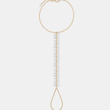 Dew Drops rose cut diamond hand chain in yellow gold